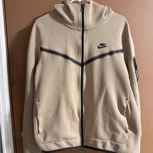 Nike Tech Men's Hooded Full Zip Beige Size Large
